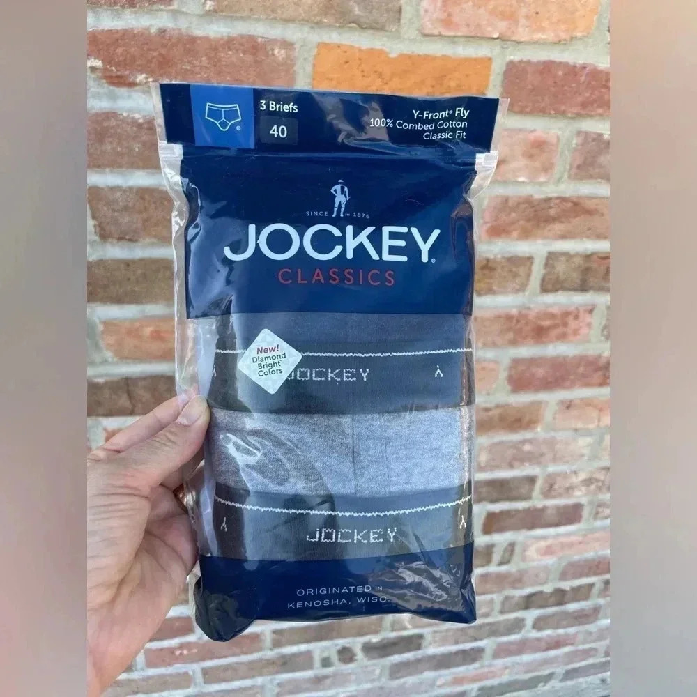 Vintage 2011 Jockey Mens Briefs 5 pack NEW NOS Gray Black Size 40 Y Front